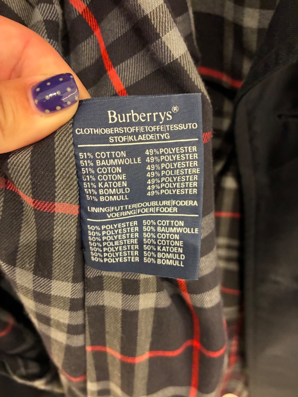 Vintage Burberrys Black Double Breasted Trench Coat Made in England Plaid Lined - Picture 3 of 5